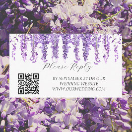 Wisteria Purple Blumen Elegante Hochzeit Begleitkarte