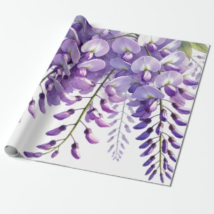Wisteria Purple Blumen Wildblumen Aquarell Geschenkpapier