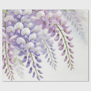 Wisteria Purple Blumen Wildblumen Aquarell Geschenkpapier