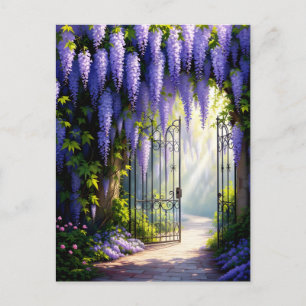 Wisteria-Rebe an nostalgischem viktorianischem Gar Postkarte