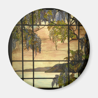 Wisteria-Reben in Buntglas Magnet