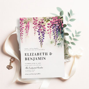 Wisteria Romantic Garden Party Rosa Lila Hochzeit Einladung