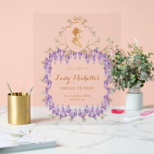 Wisteria Royale Florale Hochzeitsdusche Acrylschild