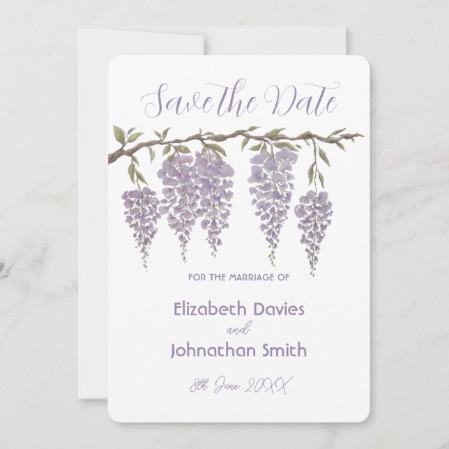 Wisteria Save the Date Card (Vorderseite)