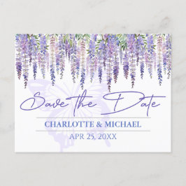 Wisteria Spring Garden Wedding Save the Date Postkarte