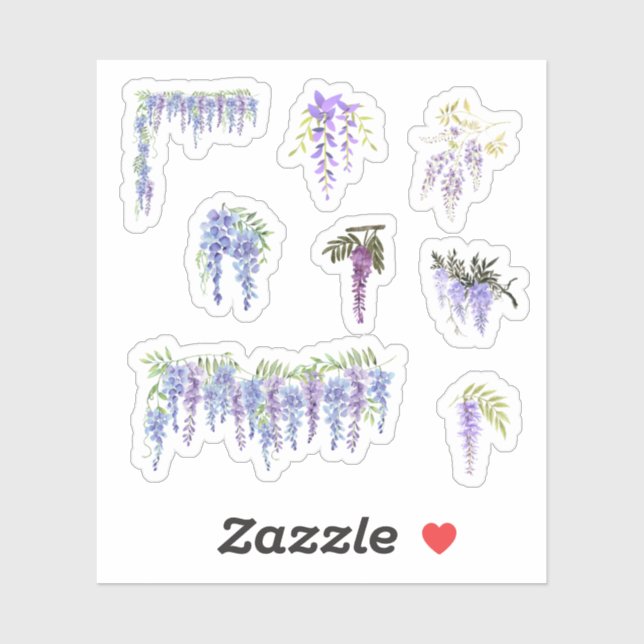 Wisteria Stickers Aufkleber (Blatt)