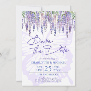 Wisteria Summer Garden Wedding Save the Date Card Feiertagskarte