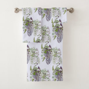 Wisteria-Überfluss-Farbe fertigen Bad-Tuch-Set Badhandtuch Set