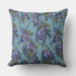 Wisteria Vine Floral Throw Kissen