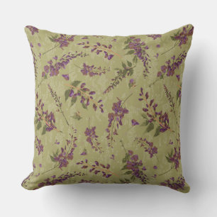 Wisteria Vine Floral Throw Kissen