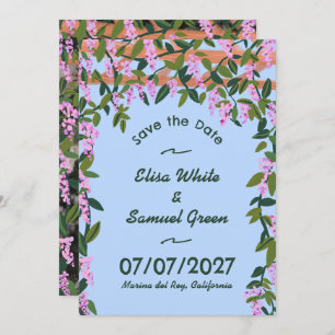 Wisteria Vines Floral Custom Foto Hochzeit Save The Date