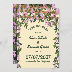 Wisteria Vines Floral Custom Foto Hochzeit Save The Date