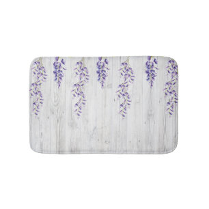 Wisteria Vines on White Wood Wall Badematte
