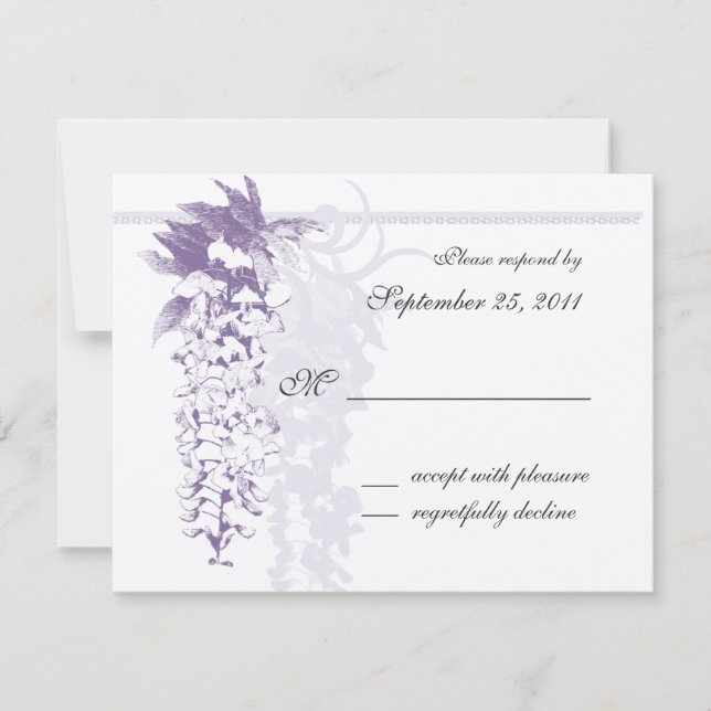 Wisteria Wedding/Response RSVP Karte (Vorderseite)