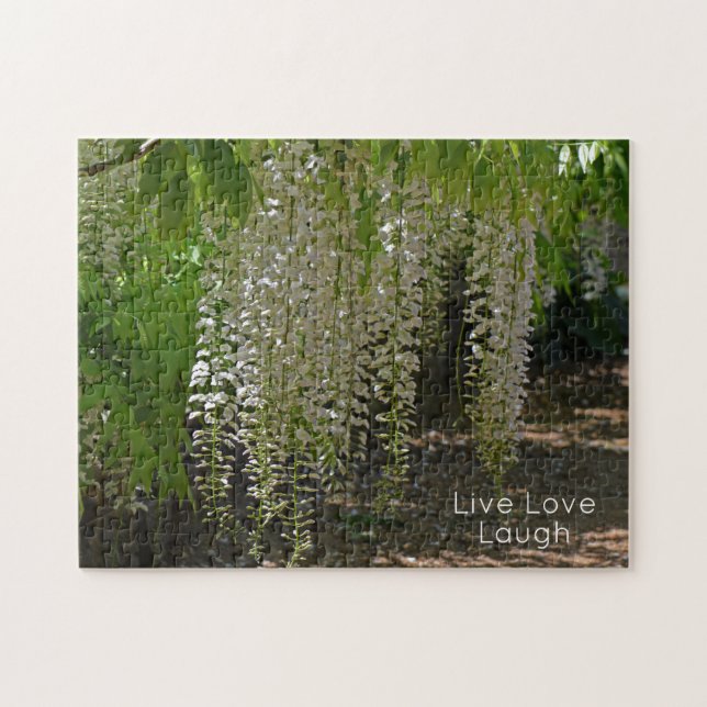 Wisteria White Garden Blume Live Liebe Puzzle (Horizontal)