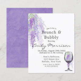 Wisteria Wine Glass Brunch & Bubbly Einladung