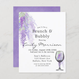 Wisteria Wine Glass Brunch & Bubbly Einladung