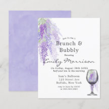 Wisteria Wine Glass Brunch & Bubbly Einladung