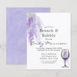 Wisteria Wine Glass Brunch & Bubbly Einladung