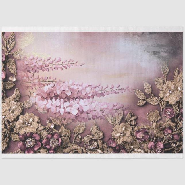 Wisteria Wonder Romantik Mix Media Floral Seidenpapier (Vorderseite)