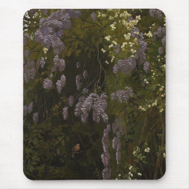 Wisterien in Bloom - Blumenkomposition Mousepad (Vorne)