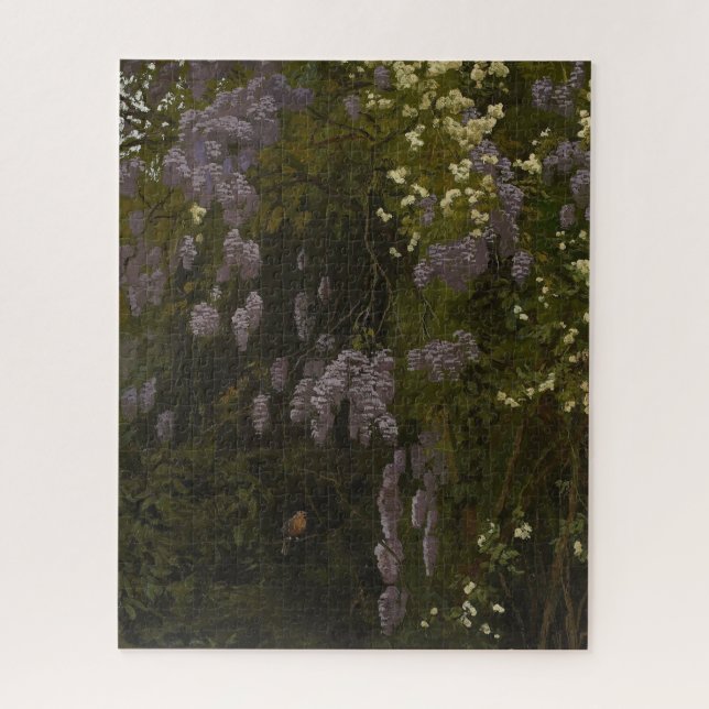 Wisterien in Bloom - Blumenkomposition Puzzle (Vertikal)