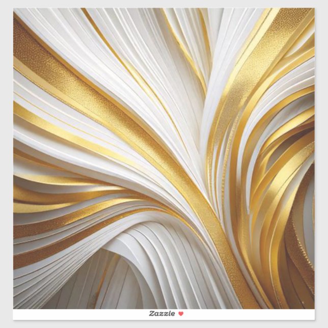 Wit Goud Retro  Aufkleber (Blatt)