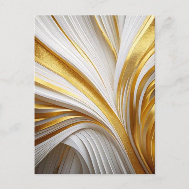 Wit Goud Retro  Postkarte (Vorderseite)