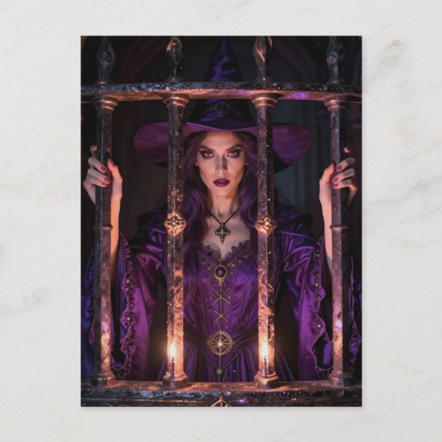 Witch behind bars  postkarte (Vorderseite)