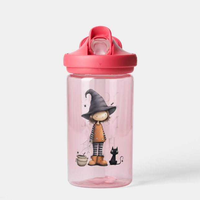 Witch & Black Cat Spooky Trinkflasche (Vorne)