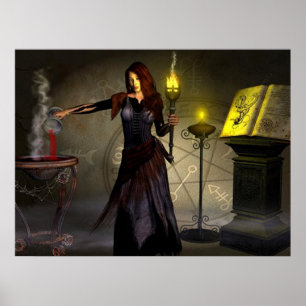 Witch Casting A Spell Poster