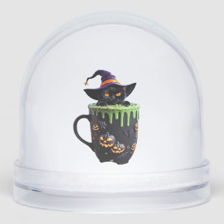 Witch Cat Halloween Coffee Mug  Cute Black Cat wit Schneekugeln