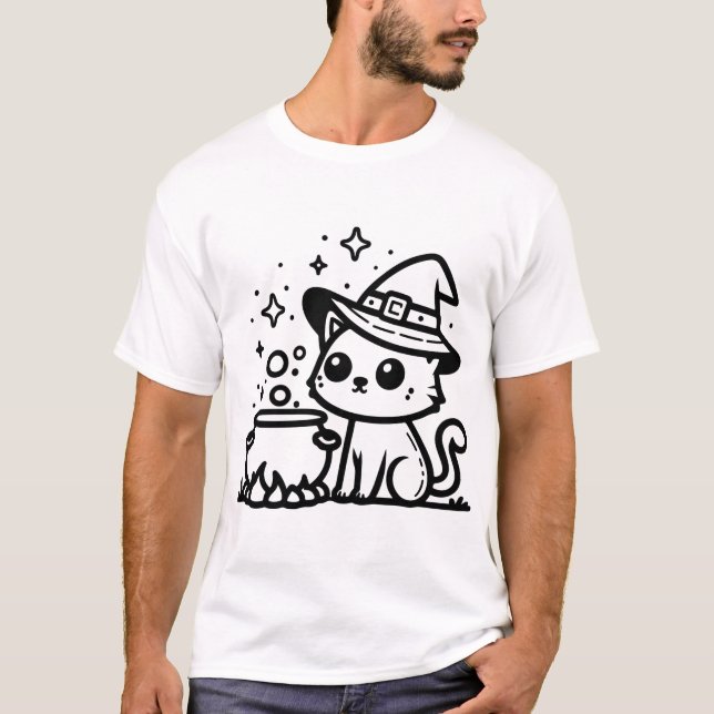 witch cat T-Shirt (Vorderseite)