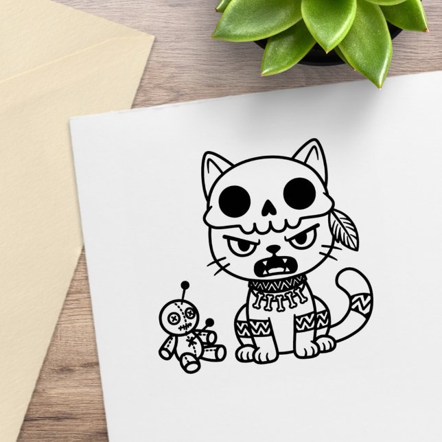 Witch Cat Voodoo Doll Gummistempel (Von Creator hochgeladen)
