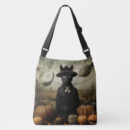 Witch Cat with Pumpkins  Tragetaschen Mit Langen Trägern
