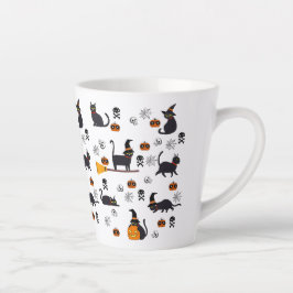 WITCH CATS, Halloween mit Katzen, Kürbiskugel für  Milchtasse