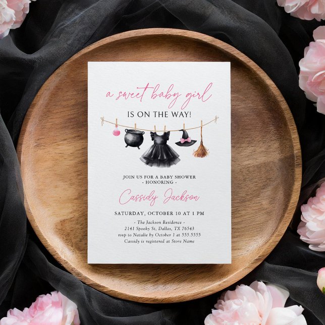 Witch Clothesline Halloween Baby Shower Einladung (Von Creator hochgeladen)