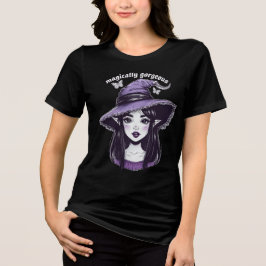 Witch Girl Women’s T-Shirt | Fantasy Gothic Magic Tri-Blend Shirt