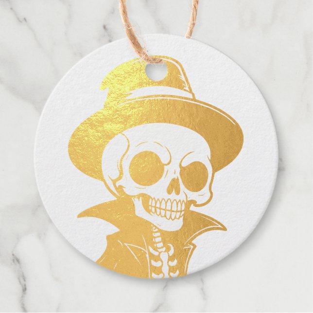 Witch Hat Skeleton Geschenkanhänger (Vorderseite)