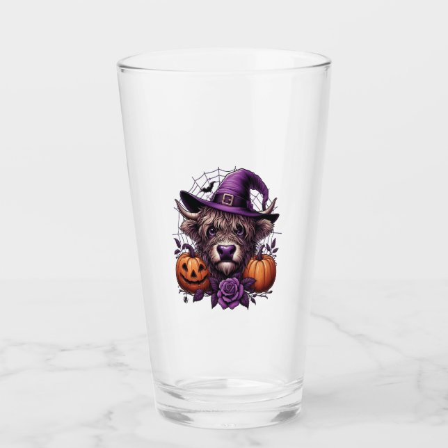 Witch Highland Halloween Cow Glas (Vorderseite)