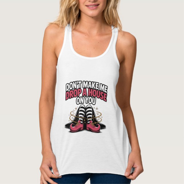 Witch Legs – Drop a House Funny Halloween Quote Tank Top (Vorderseite)