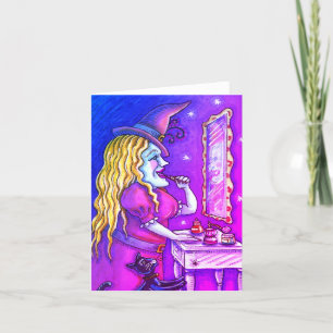 WITCH LIPSTICK, PERFUME & NAIL POLISH, FUNNY Blank Feiertagskarte