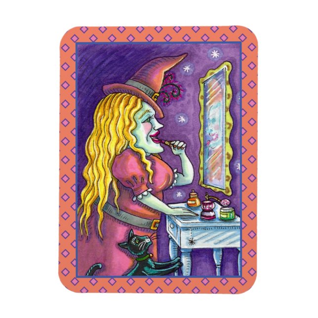WITCH LIPSTICK, PERFUME & NAIL POLISH, FUNNY NIEDL MAGNET (Vertikal)