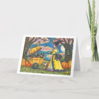 WITCH, SCHWARZE KATZE-BUGGY, Grußkartenleere