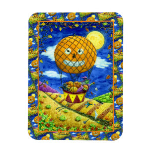 WITCH, SCHWARZE KATZE IN HOT AIR BALLOON FOLART SP MAGNET
