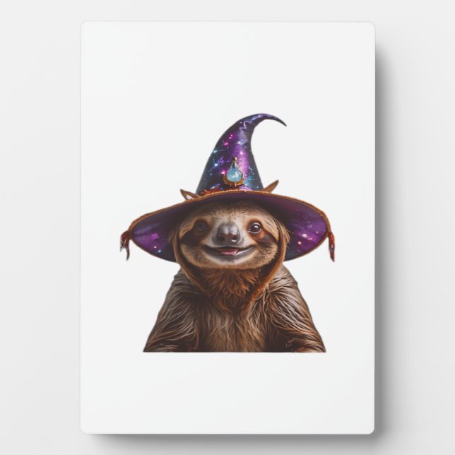 Witch Sloth Halloween trick or treat spooky pumpki Fotoplatte (Vorderseite)