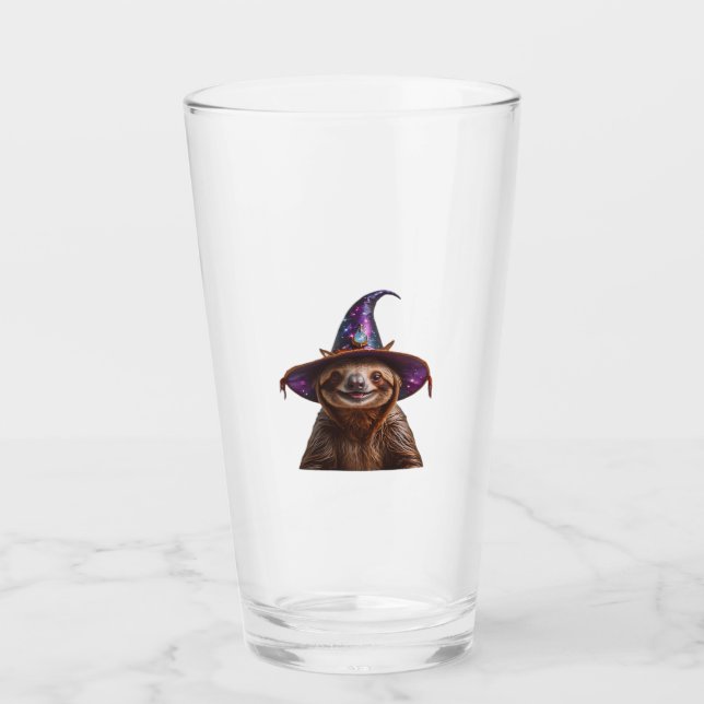 Witch Sloth Halloween trick or treat spooky pumpki Glas (Vorderseite)