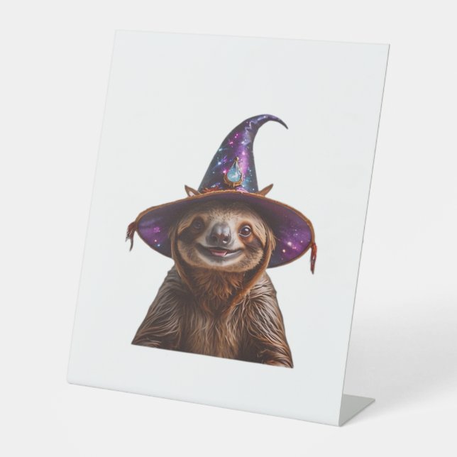 Witch Sloth Halloween trick or treat spooky pumpki Sockelschild (Vorderseite)