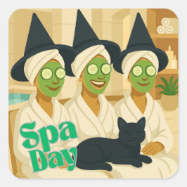 Witch Spa Day Funny Humor  Quadratischer Aufkleber