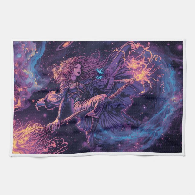 Witch tea towel geschirrtuch (Horizontal)
